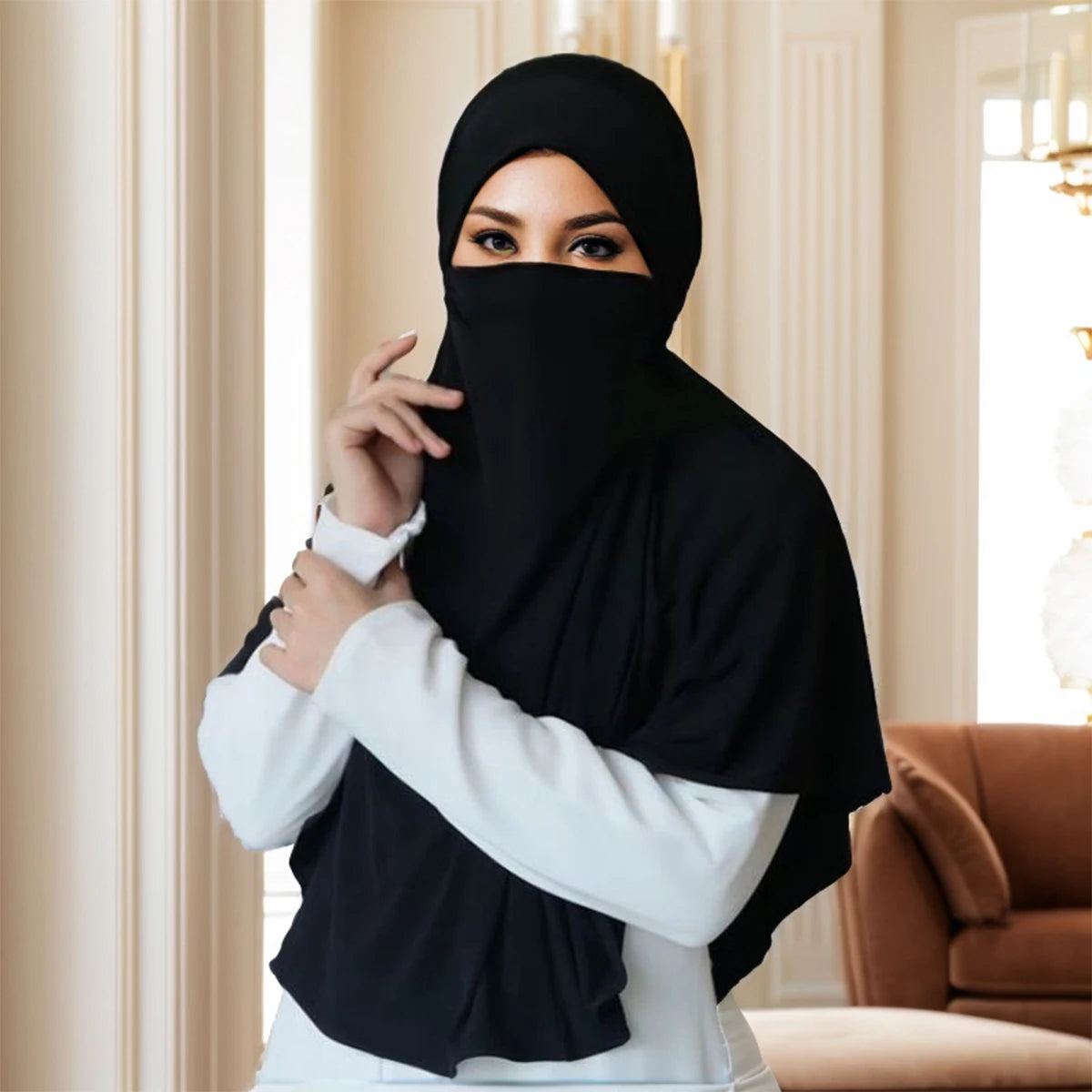 alalar-Large Plain Muslim Ethnic Scarf Women Hijab Islamic Muslim Hijab Malaysia Instant Turban Arabic Scarf Khimar Headwraps Headscarf