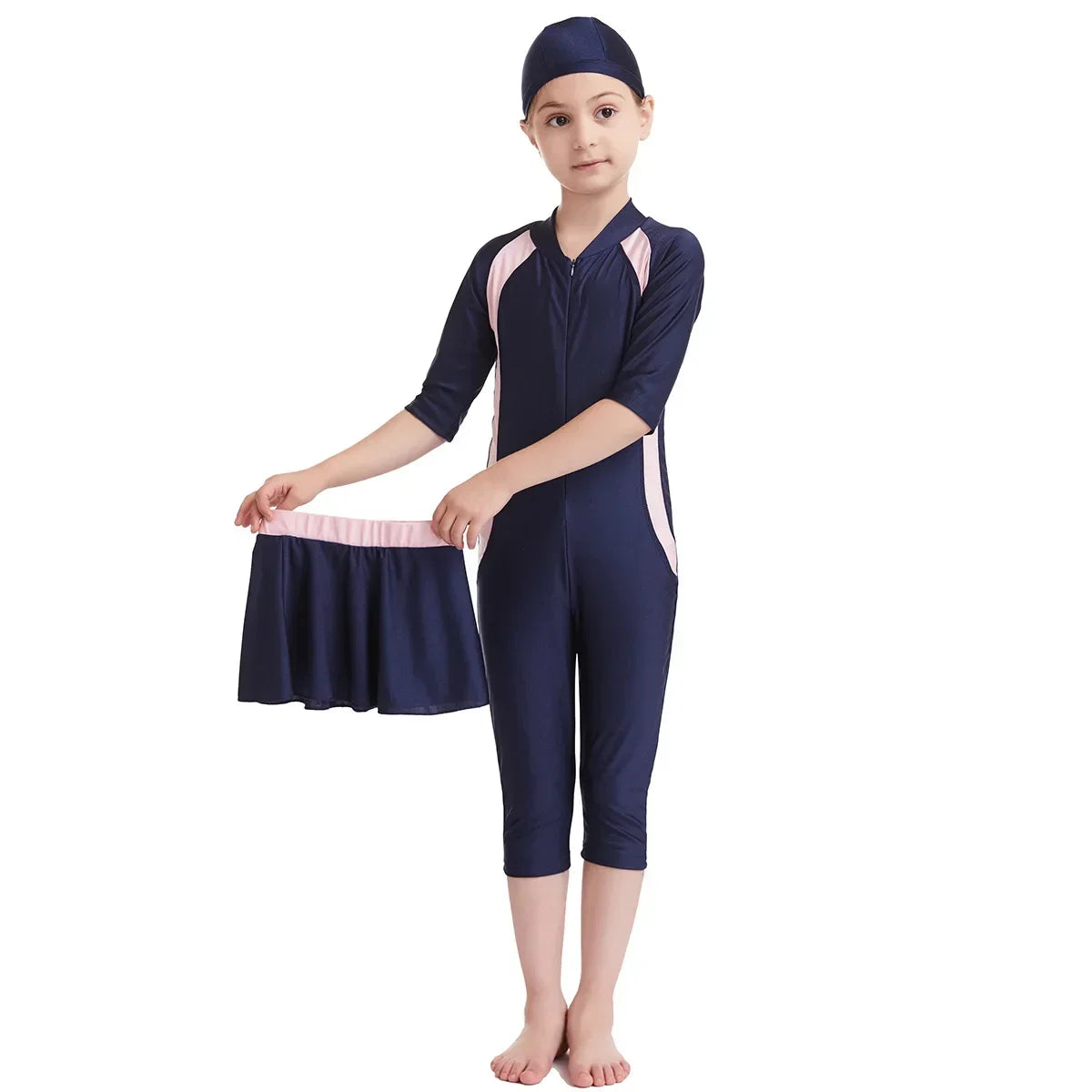 alalar | Girls’ 3-Piece Modest Burkini Swimwear – Long-Sleeve Kids Islamic Swimsuit Set