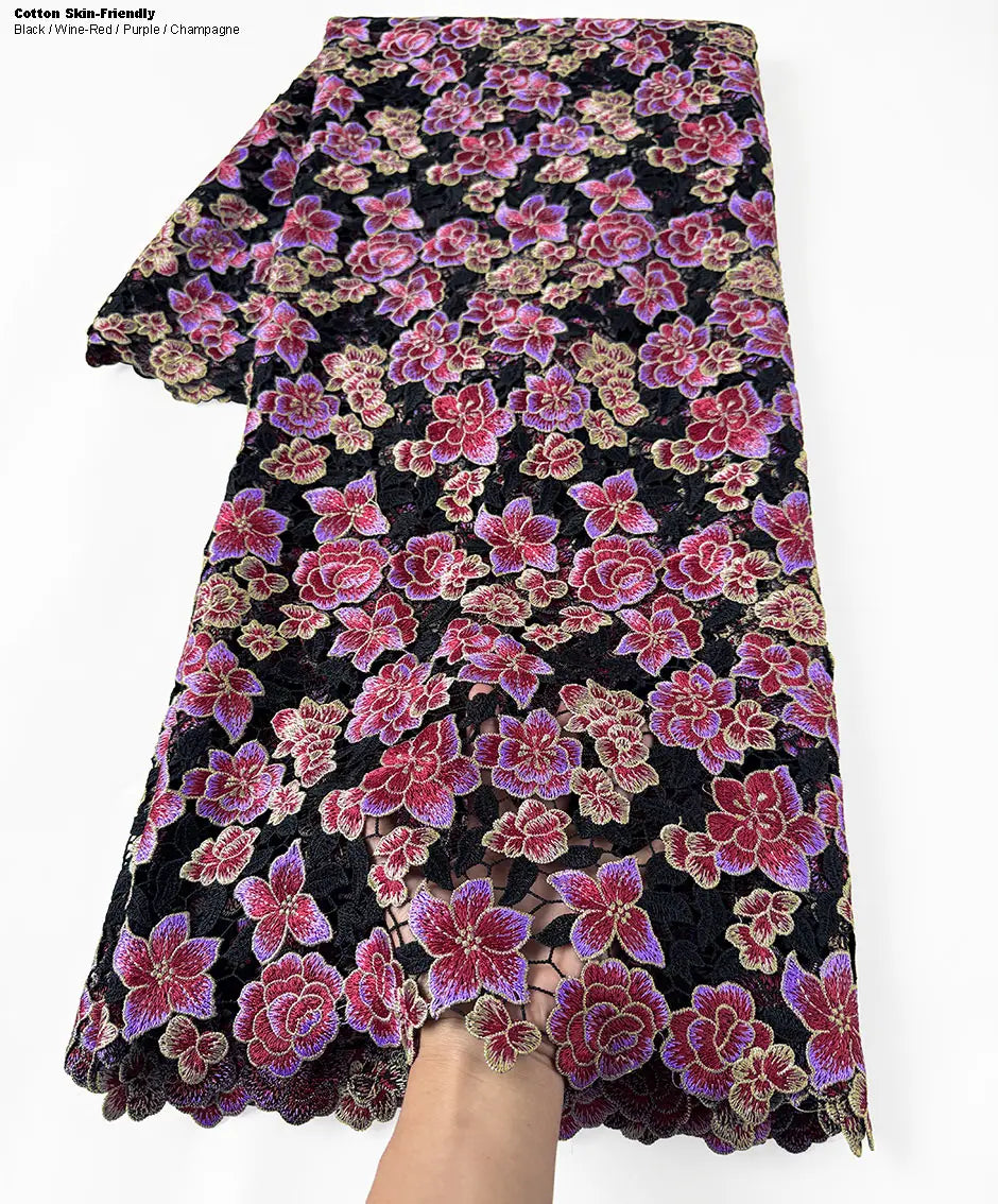 alalar | Luxury Floral Guipure Lace Fabric – Soft African Embroidery Ceremony Lace
