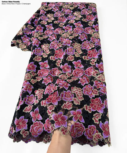 alalar | Luxury Floral Guipure Lace Fabric – Soft African Embroidery Ceremony Lace