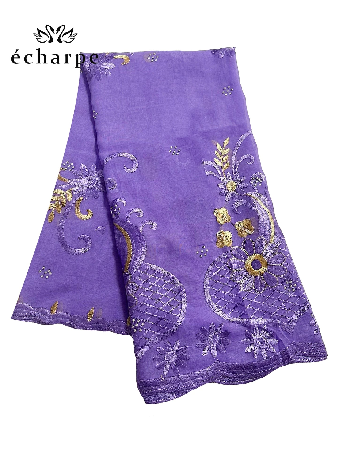 alalar | Dubai-Style Embroidered Cotton Hijab – African Pashmina Turban & Shawl