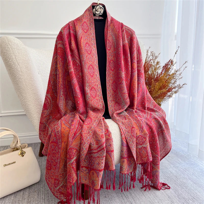 alalar- Women Cashmere Winter Scarves Muslim Ladies