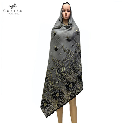 alalar- Turban Embroidery Soft Dubai Cotton Scarf-استيراد دبي