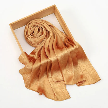 Fashion Leaf Print Satin Hijab -alalar