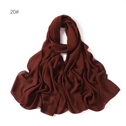 alalar | Solid Color Chiffon Hijab Shawl – 36 Colors, Lightweight Long Wrap (70×180cm)