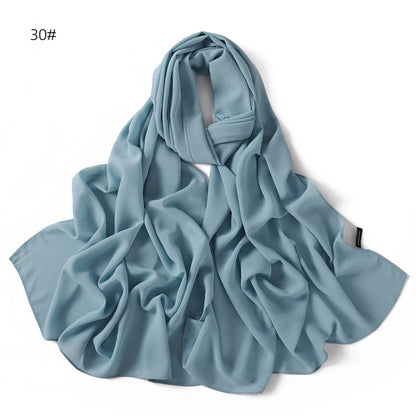 alalar | Solid Color Chiffon Hijab Shawl – 36 Colors, Lightweight Long Wrap (70×180cm)