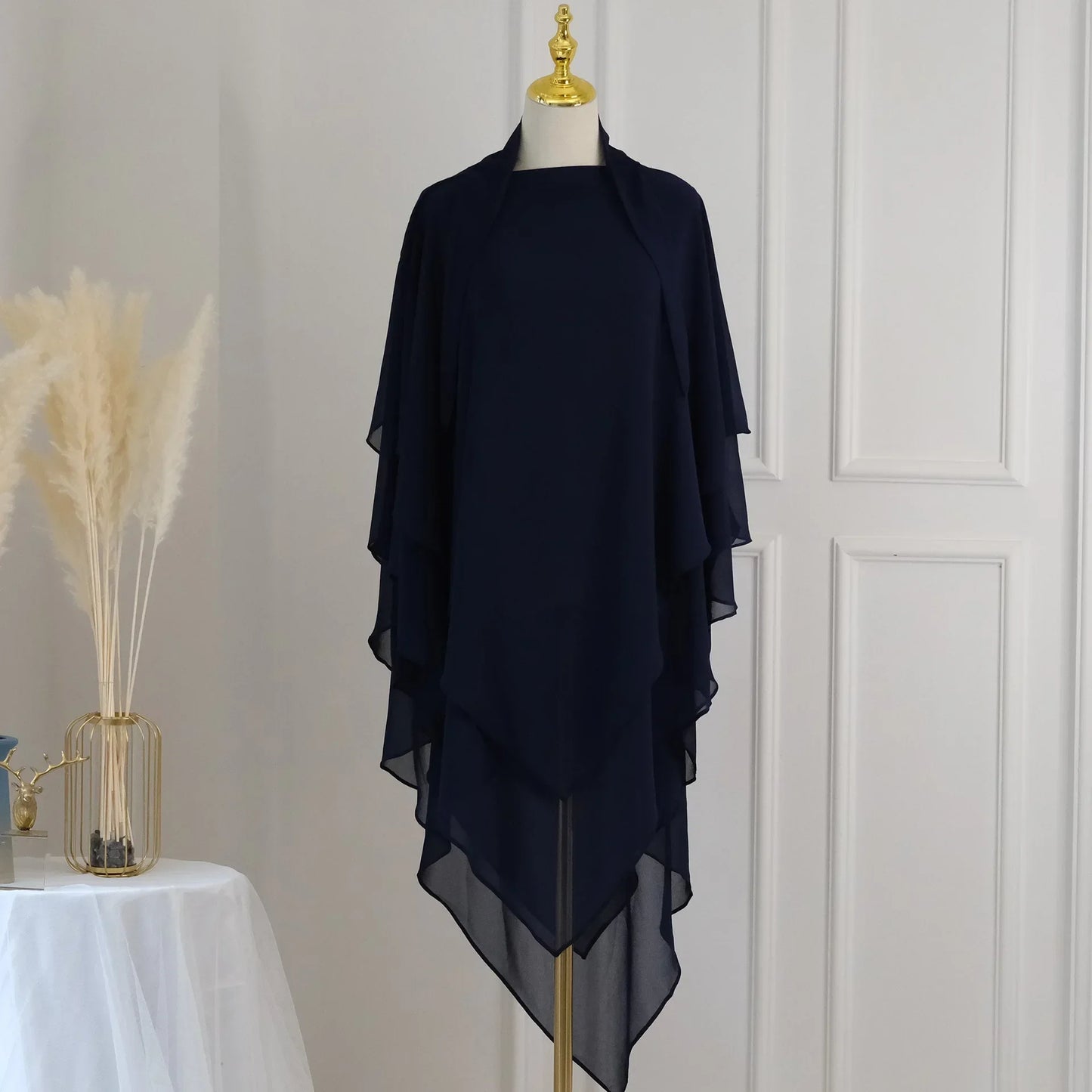 alalar | Modest Khimar Hijab — 3-Layer Chiffon Turban Style (Dubai Edition)