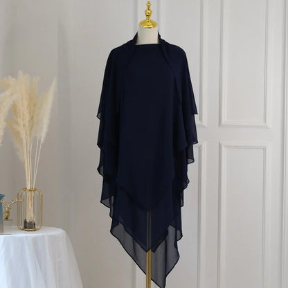 alalar | Modest Khimar Hijab — 3-Layer Chiffon Turban Style (Dubai Edition)