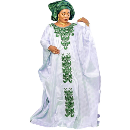 ALALAR | African Embroidered Abaya Dress – Elegant Plus Size Modest Wear for Women
