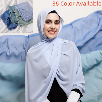 alalar | Solid Color Chiffon Hijab Shawl – 36 Colors, Lightweight Long Wrap (70×180cm)