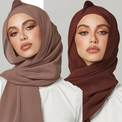 alalar-Scarf-Abaya Women2/Pcs  Muslem's Hijab With Matching Undercap Set