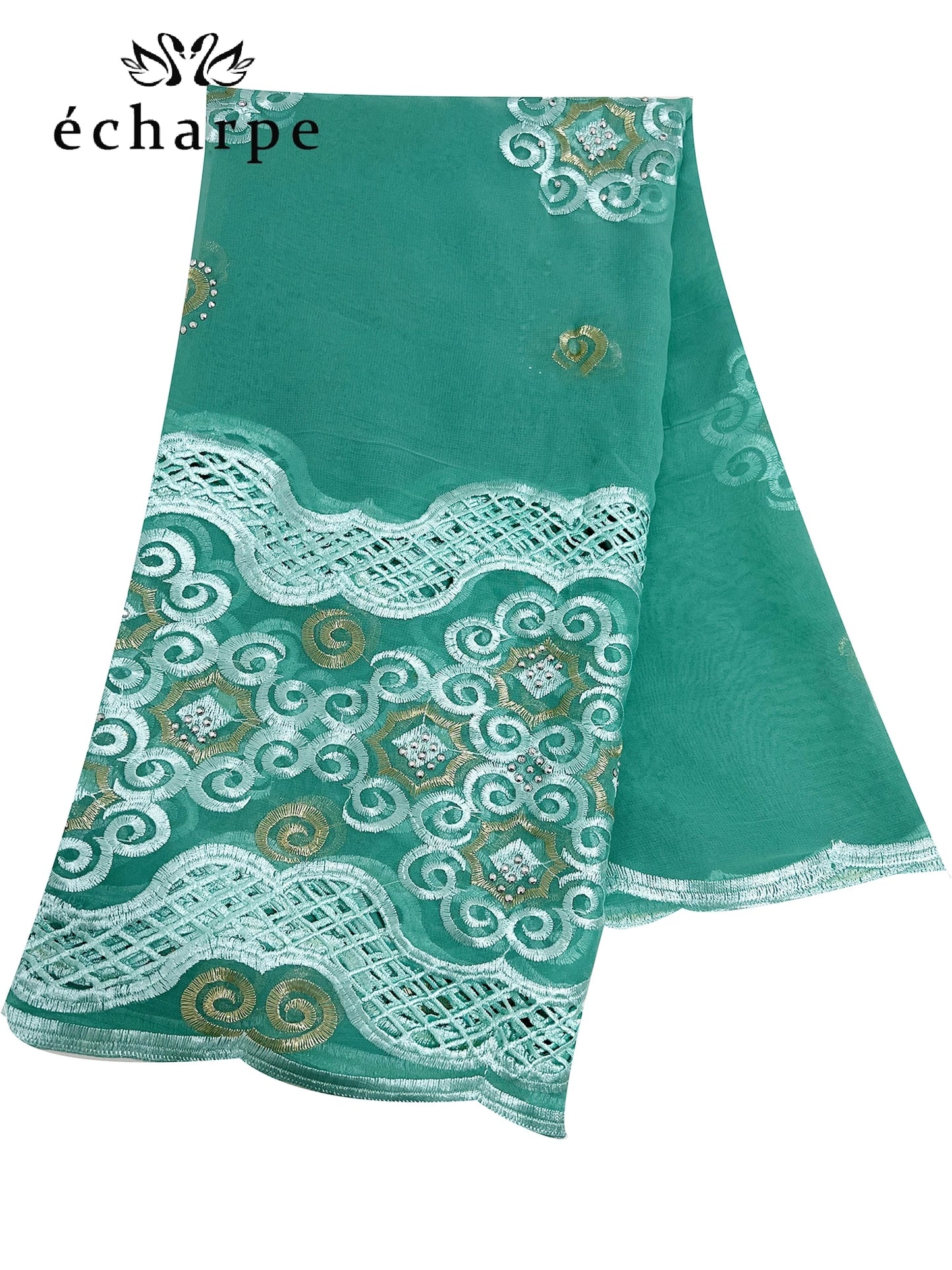 alalar | African Cotton Embroidered Hijab – Dubai-Style Ramadan Prayer Scarf