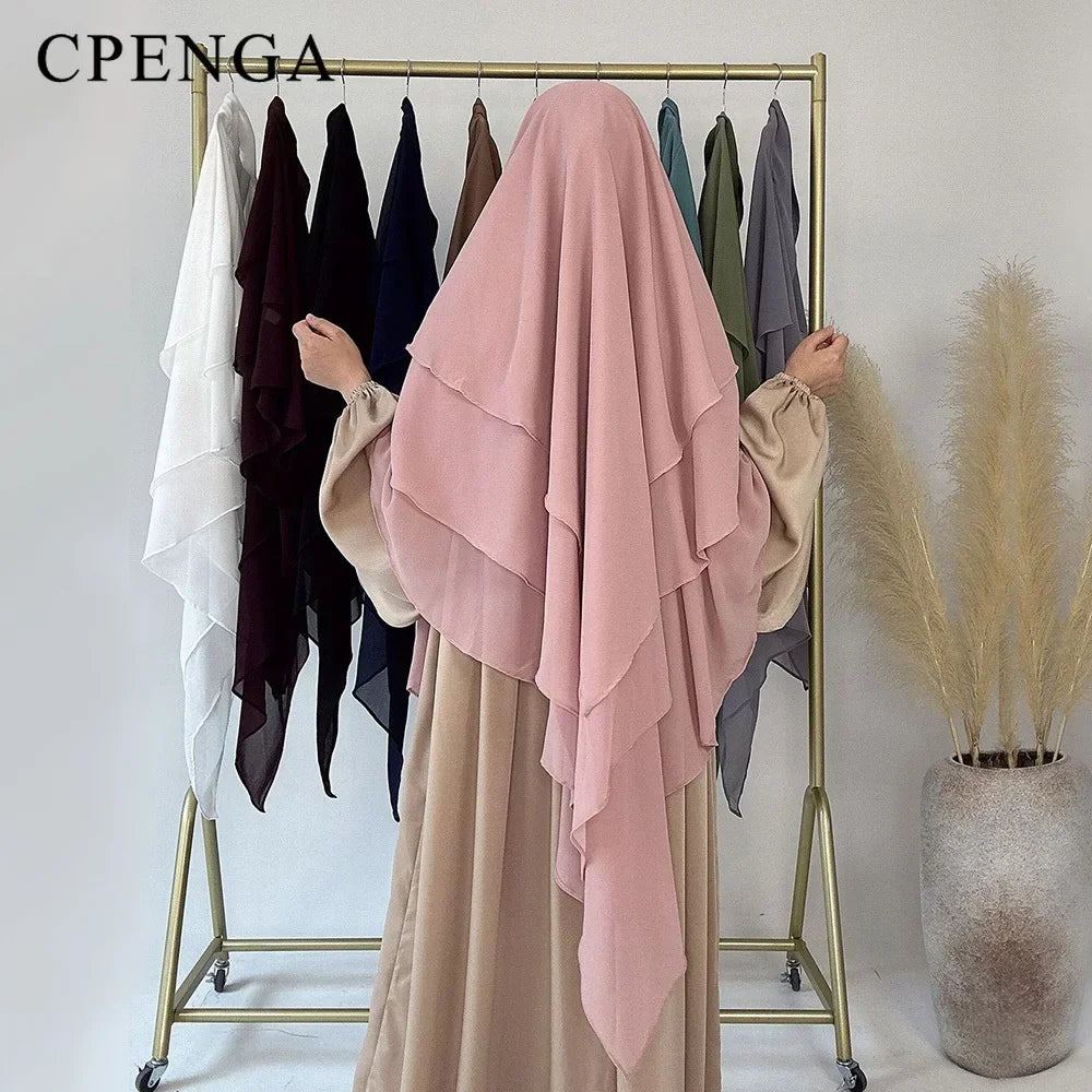 alalar | Modest Khimar Hijab — 3-Layer Chiffon Turban Style (Dubai Edition)