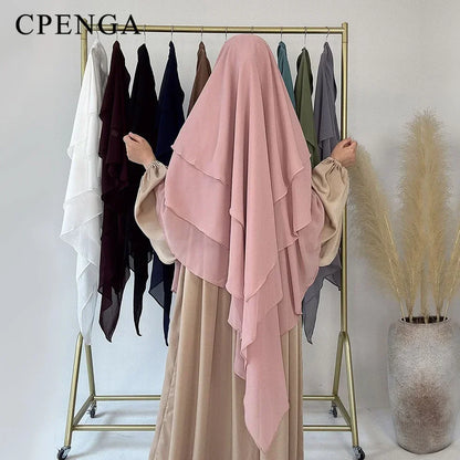 alalar | Modest Khimar Hijab — 3-Layer Chiffon Turban Style (Dubai Edition)