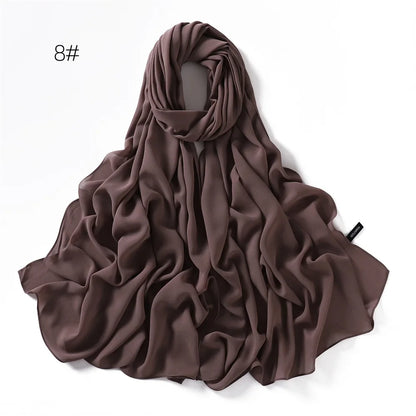 alalar | Solid Color Chiffon Hijab Shawl – 36 Colors, Lightweight Long Wrap (70×180cm)