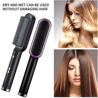 alalar-Hair Straightener Professional Quick Heated Electric Hot Comb Hair Straightenerسهل الاستخدام وآمن، يُقلل بشكل فعال من تلف الشعر، مما يجعله أكثر صحة وطبيعية. مناسب للشعر الجاف والمبلل مشط ساخن