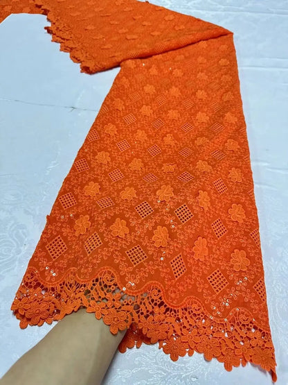 alalar-Premium Nigerian Tulle Lace Fabric – 5 Yards for Wedding, Party, Embroidery & Sequin Dresses, 2024 JL360