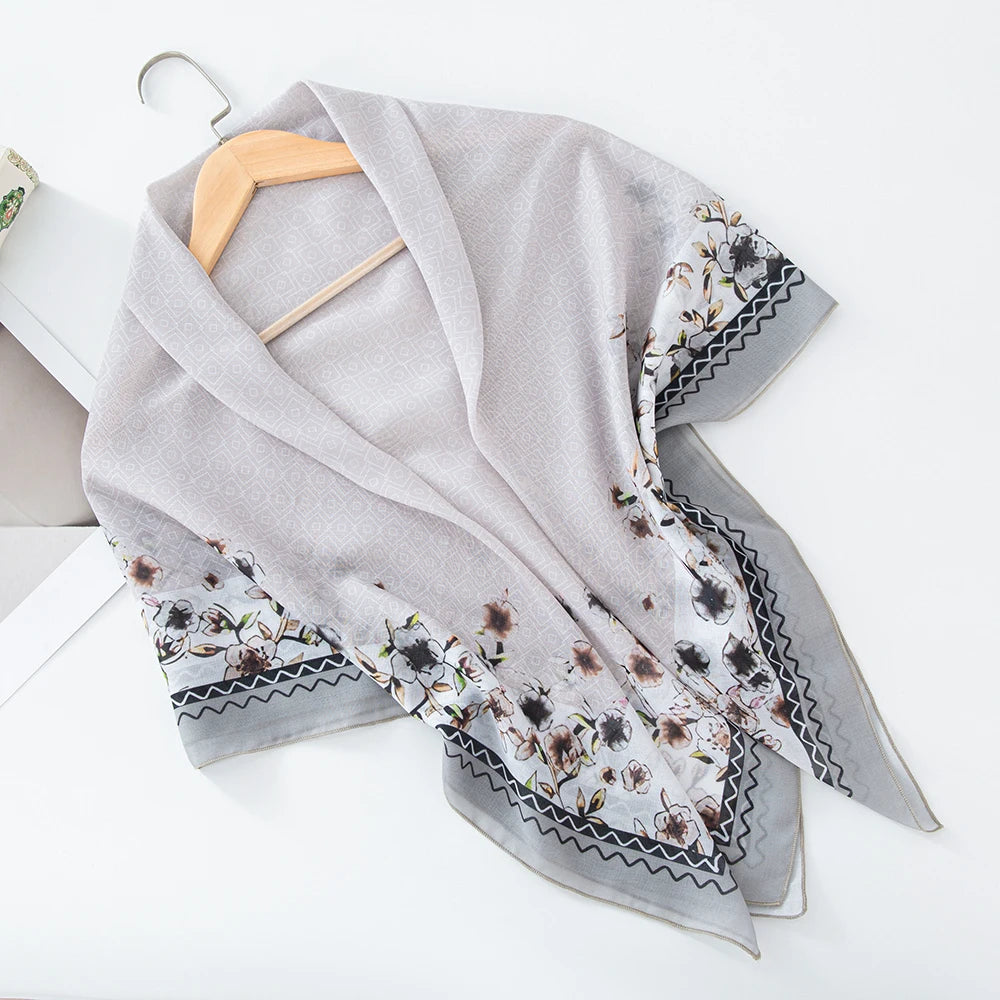 alalar-Scarf-Abaya Women Malaysia Tudung Bawal Flower Print Hijab New Design Headscarf