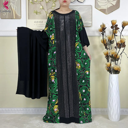 alalar-عبايات إسلامية جديدة من القطن للنساء مع وشاح كبيرNew Muslim Abayas Cotton Fabric For Women Dresse With Big Scarf 2025