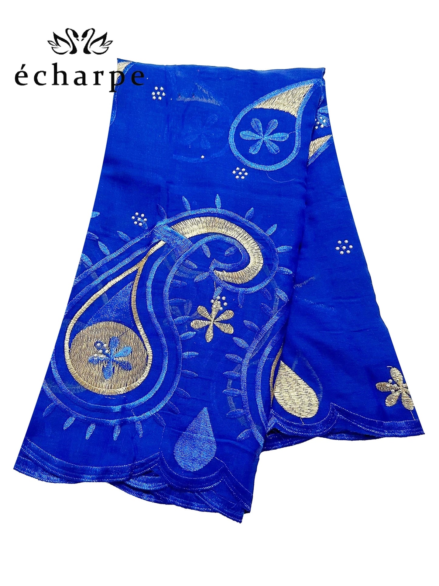 alalar | Dubai-Style Embroidered Cotton Hijab – African Pashmina Turban & Shawl