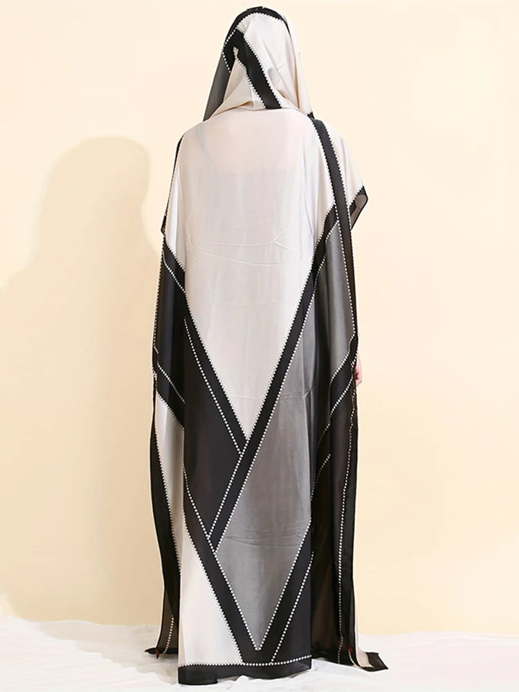 alalar-Scarf-Abaya Muslim Abayas For Women 2025 New Printed Silk Soft Loose Femme Elegant Robe African Maxi Party Dresses With Belt Turban
