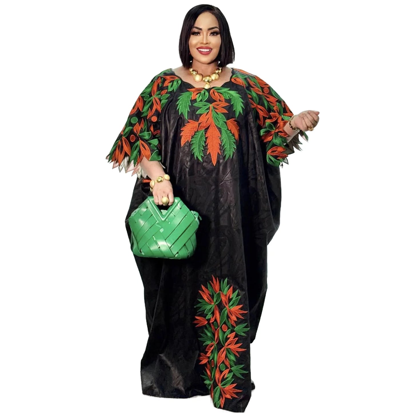 ALALAR | Luxury African Boubou Dress – Rich Embroidered Long Modest Dress for Women