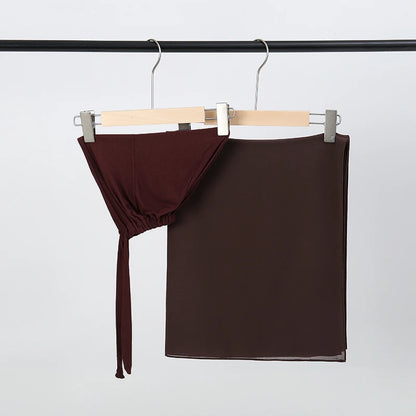 alalar-Scarf-Abaya Women2/Pcs  Muslem's Hijab With Matching Undercap Set