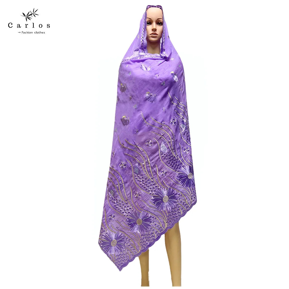alalar- Turban Embroidery Soft Dubai Cotton Scarf-استيراد دبي