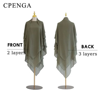 alalar | Modest Khimar Hijab — 3-Layer Chiffon Turban Style (Dubai Edition)