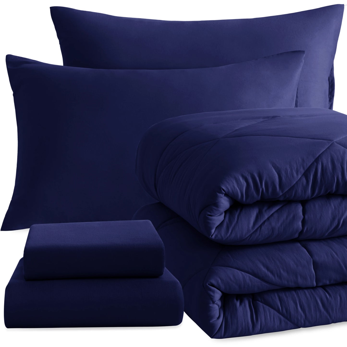 alalar- 5 Piece Bedding Comforter Set,Breathable Bed in a Bag, Includes Comforter, Fitted Sheet, Top Sheet and Pillowcases-طقم لحاف سرير مكون من 5 قطع، سرير قابل للتهوية في حقيبة، يتضمن لحافًا وملاءة مثبتة وملاءة علوية وأغطية وسائد