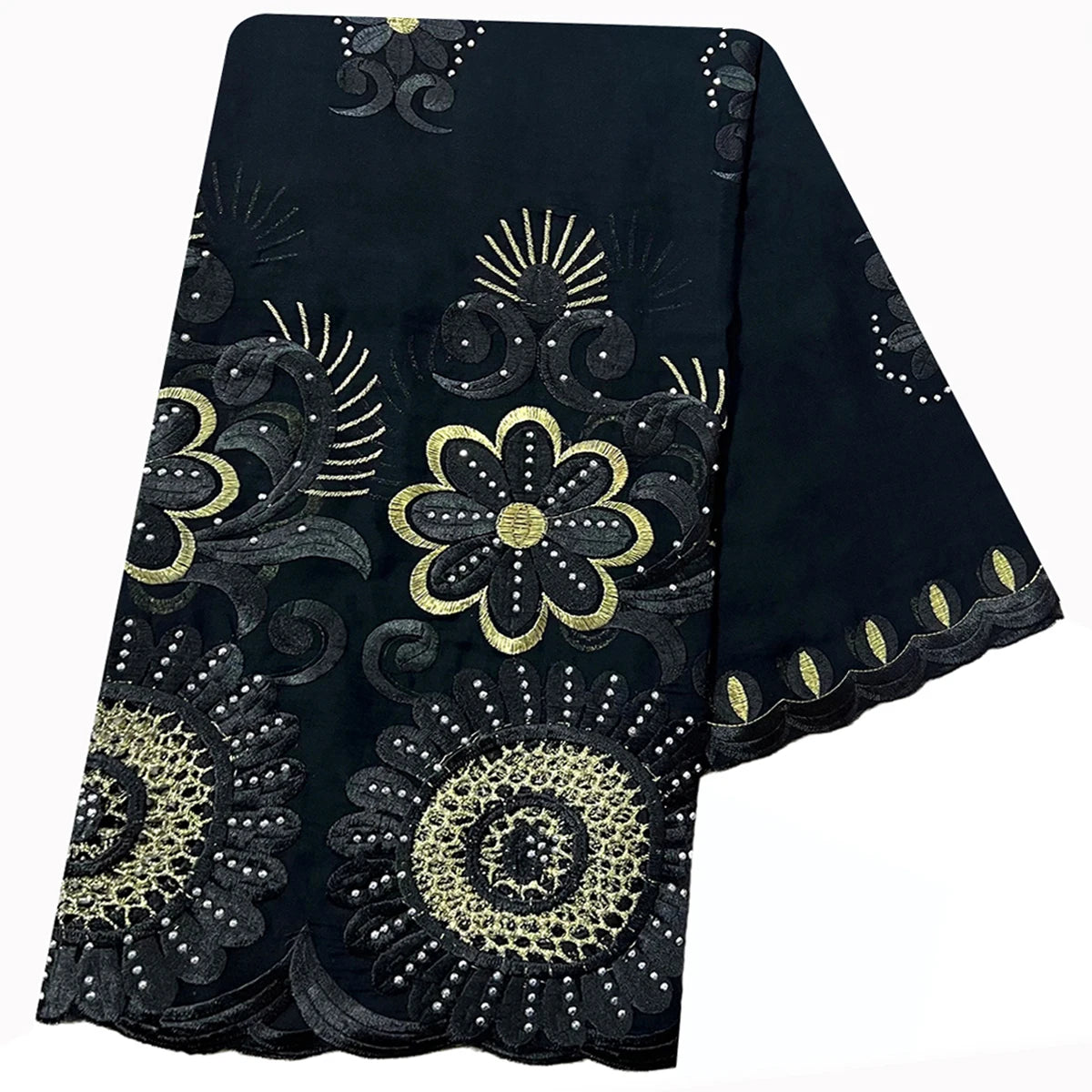 alalar | Oversized Cotton Embroidered Hijab Scarf – African Style & Modest Wrap