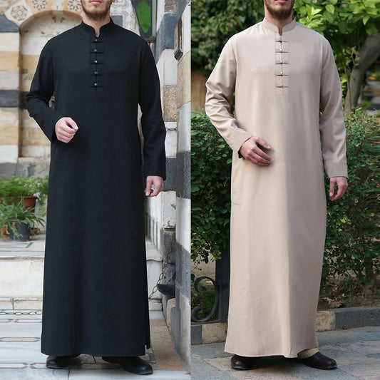 alalar-Scarf-Abaya Islamic Clothing For Men Muslim Dress jubba thobe Saudi Arabia Kaftan Middle East  Abaya Man Button casual Muslim Men Clothing