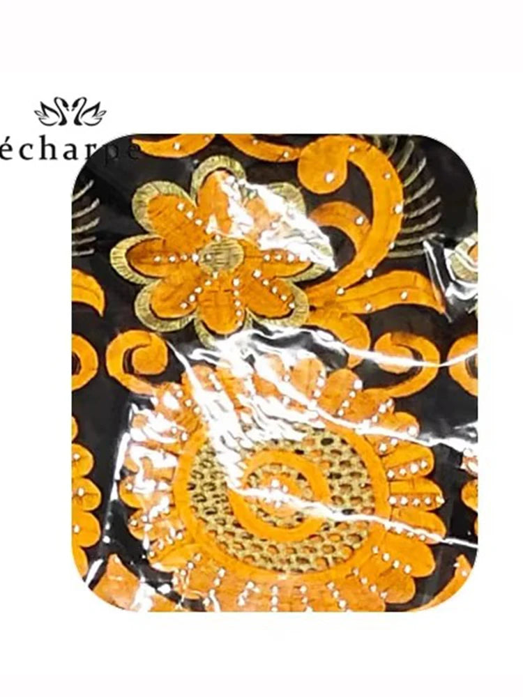 alalar | African-Inspired Hollow Cotton Embroidered Hijab Scarf