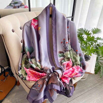 alalar-New Fashion Satin Silk Scarf Shawl For Muslim Woman