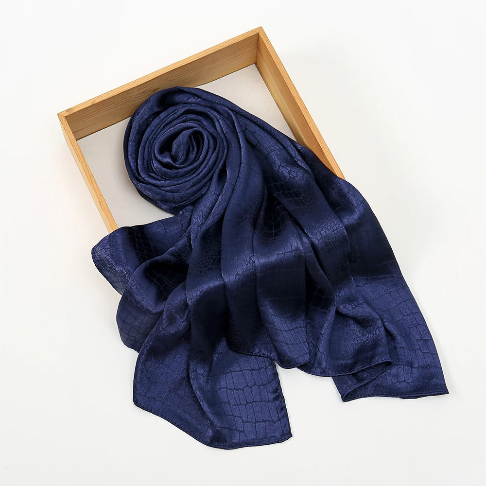 Fashion Leaf Print Satin Hijab -alalar