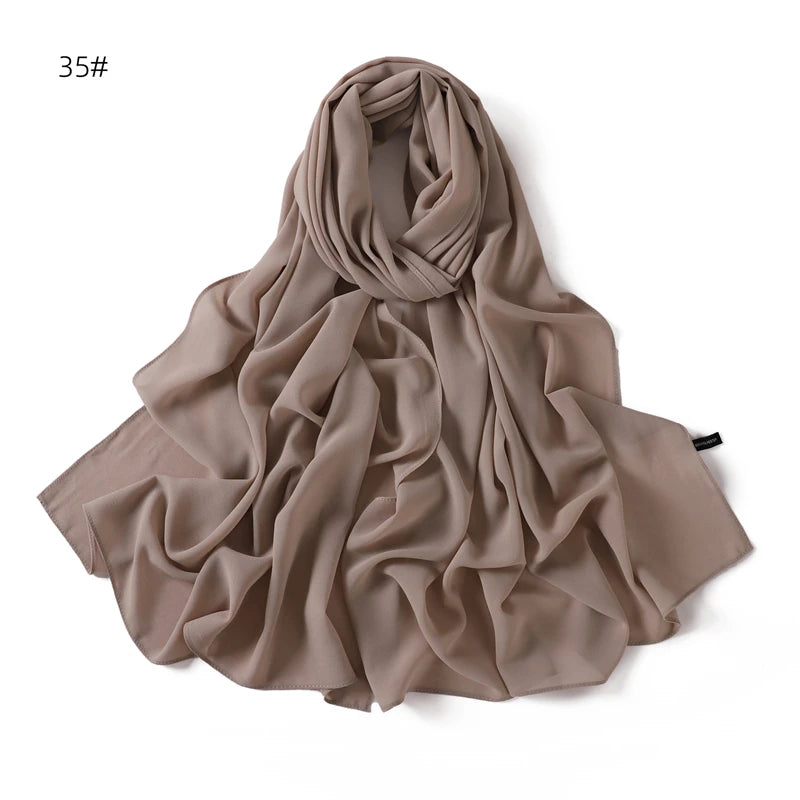 alalar | Solid Color Chiffon Hijab Shawl – 36 Colors, Lightweight Long Wrap (70×180cm)