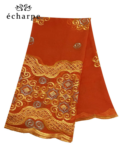 alalar | African Cotton Embroidered Hijab – Dubai-Style Ramadan Prayer Scarf