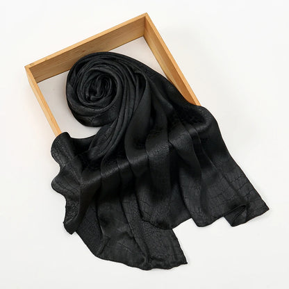 Fashion Leaf Print Satin Hijab -alalar