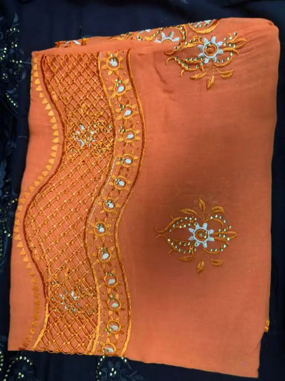 alalar | Luxury Embroidered Cotton Hijab Scarf – African & Dubai Style