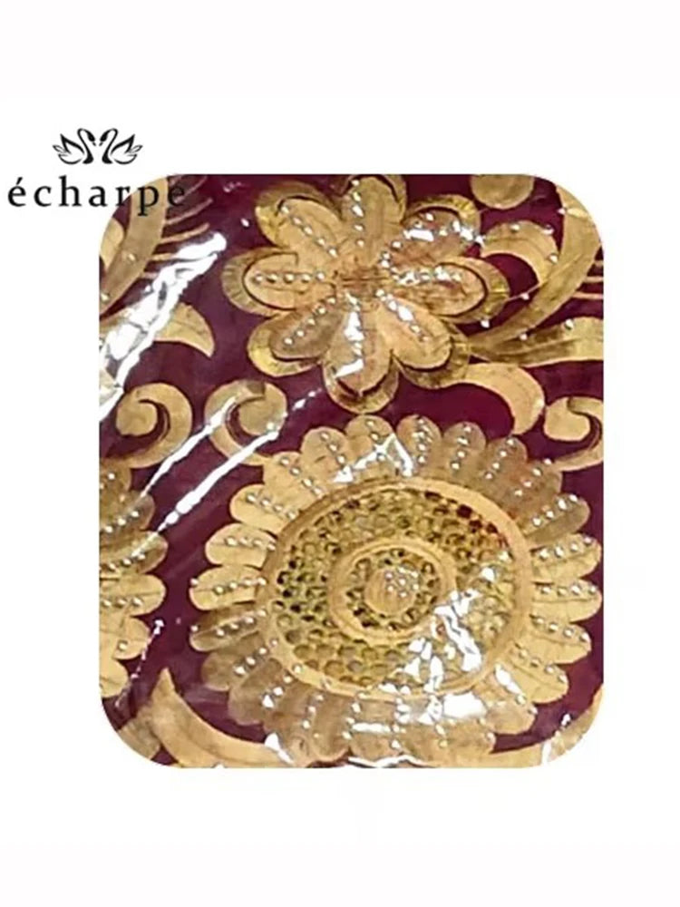 alalar | African Cotton Embroidered Hijab Scarf – Hollow Design Oversized Shawl (210 × 110 cm)