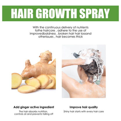 alalar-Hair Growth Spray Ginger Massage Scalp Damaged Treatmentalalar-بخاخ نمو الشعر، تدليك الزنجبيل، حل علاجي لفروة الرأس التالفة، تغذية الجذور، نمو سريع، مصل مضاد لتساقط الشعر، الجمال والصحة