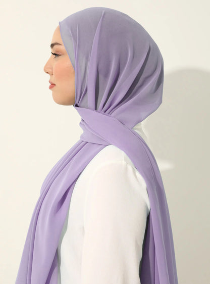 alalar | Premium Plain Chiffon Hijab – Malaysian Style Long Shawl