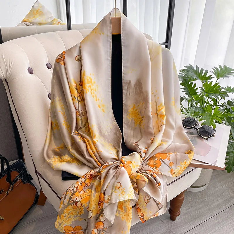alalar-New Fashion Satin Silk Scarf Shawl For Muslim Woman