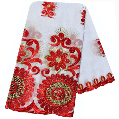 alalar | Oversized Cotton Embroidered Hijab Scarf – African Style & Modest Wrap