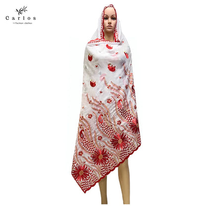 alalar- Turban Embroidery Soft Dubai Cotton Scarf-استيراد دبي