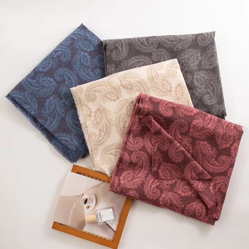 alalar | Elegant Autumn & Winter Cashmere-Feel Shawl – Printed Warm Scarf for Women