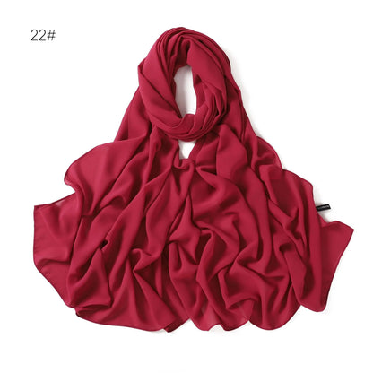 alalar | Solid Color Chiffon Hijab Shawl – 36 Colors, Lightweight Long Wrap (70×180cm)