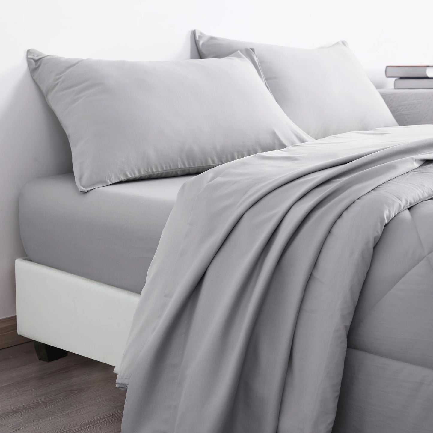 alalar- 5 Piece Bedding Comforter Set,Breathable Bed in a Bag, Includes Comforter, Fitted Sheet, Top Sheet and Pillowcases-طقم لحاف سرير مكون من 5 قطع، سرير قابل للتهوية في حقيبة، يتضمن لحافًا وملاءة مثبتة وملاءة علوية وأغطية وسائد