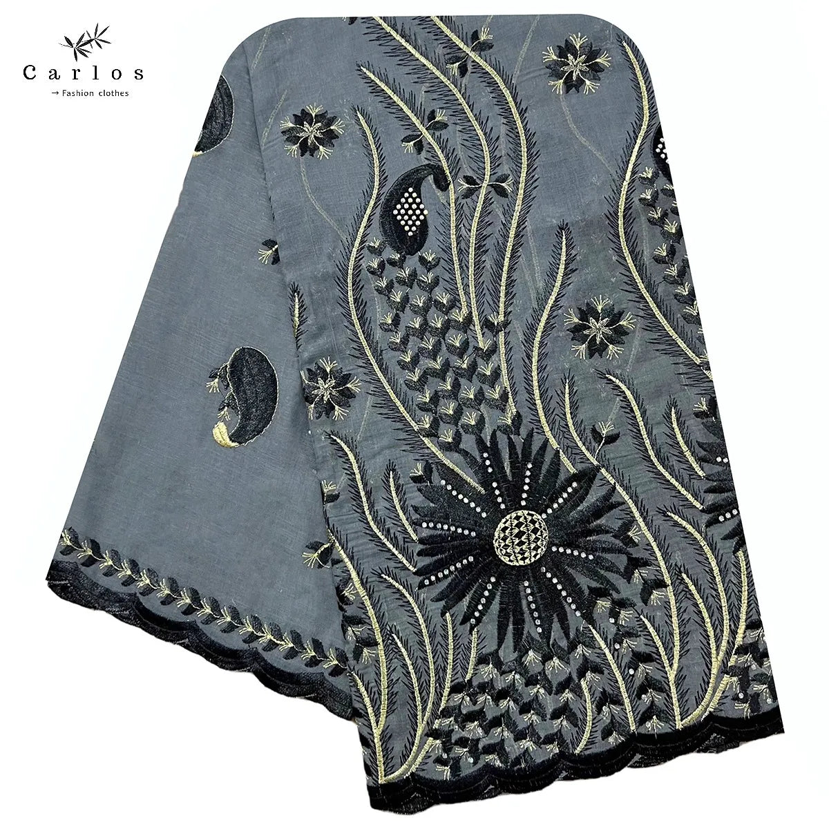 alalar- Turban Embroidery Soft Dubai Cotton Scarf-استيراد دبي