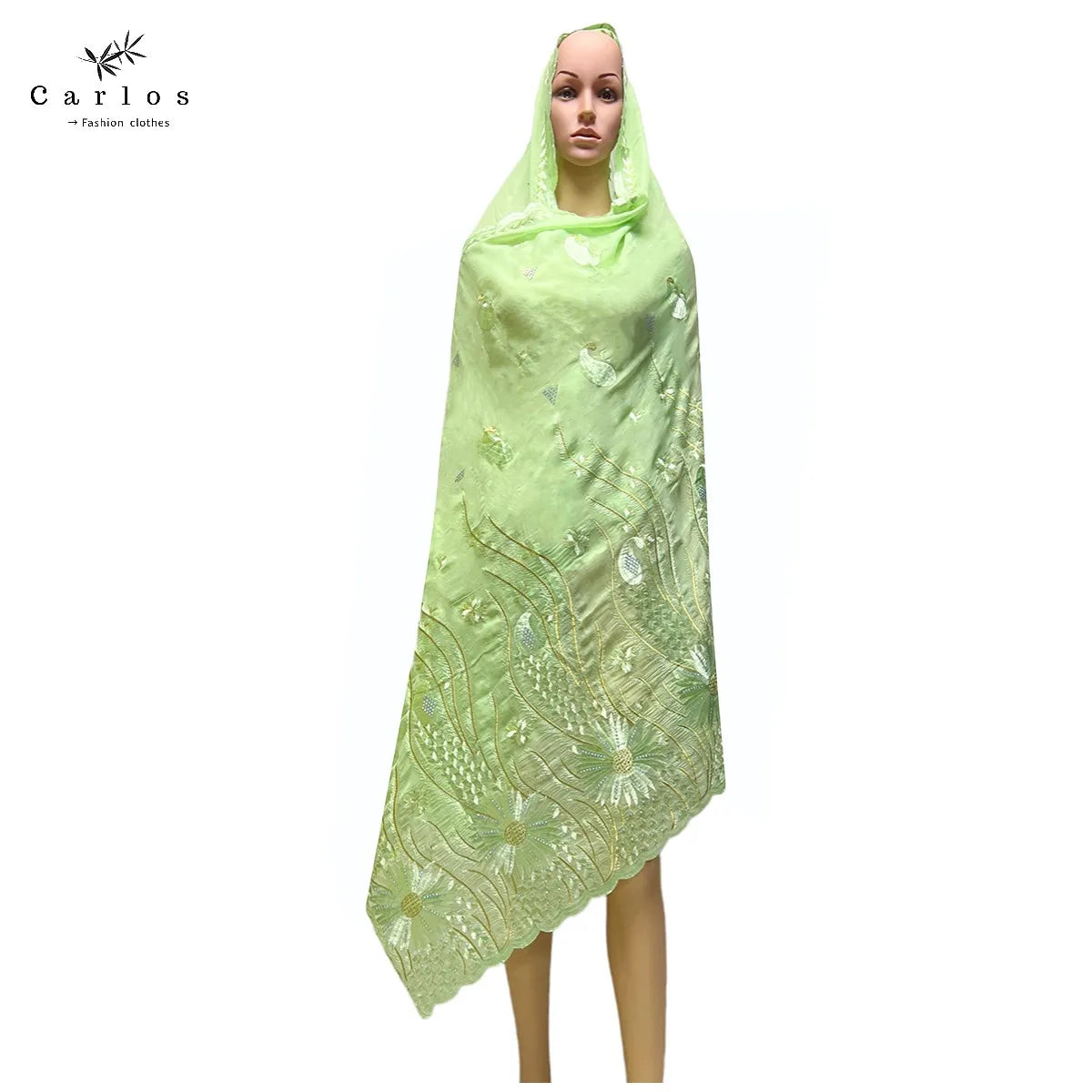 alalar- Turban Embroidery Soft Dubai Cotton Scarf-استيراد دبي